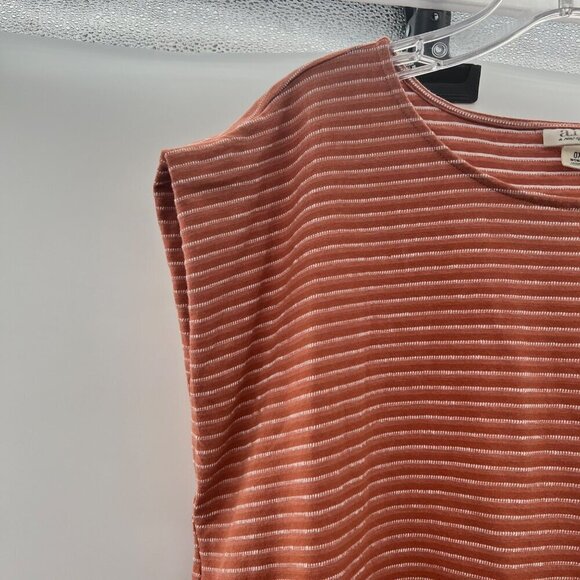 A.N.A Women's Striped Smock Hem Top Coral/White One Size Fits All - Picture 3 of 9